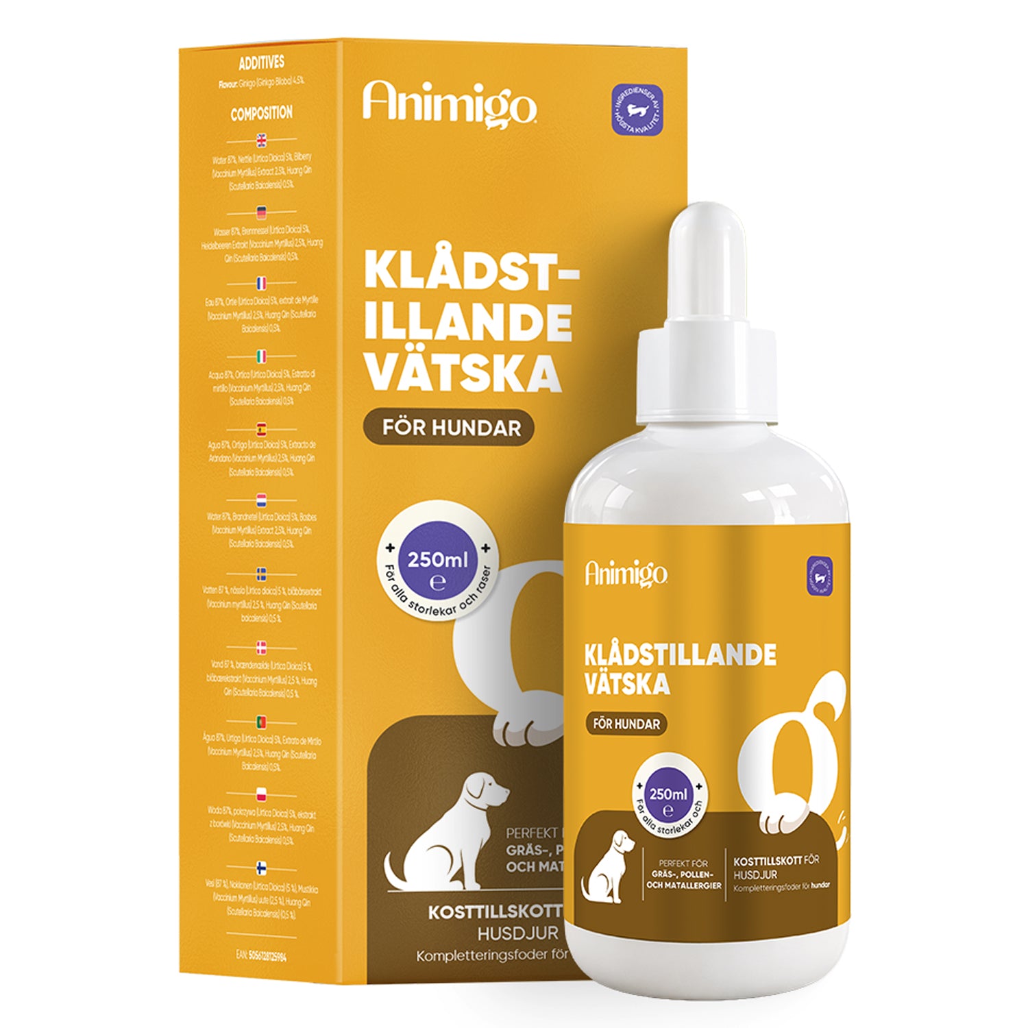 Kl&aring;dstillande Medel f&ouml;r Hund och Katt, 250ml - Allergihj&auml;lp (2-pack)
