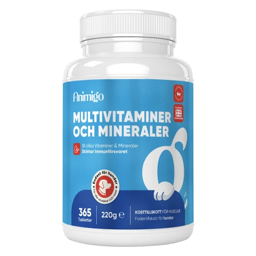 Multivitaminer och mineraler f&ouml;r hundar och katter, 365 tabletter - kosttillskott f&ouml;r hundar och katter med 18 vitaminer och mineraler